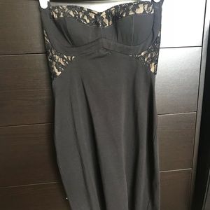 Black and cream halter dress